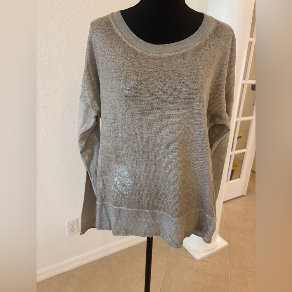 Elegant Tan Shimmer Women's Light Weight Sweater.